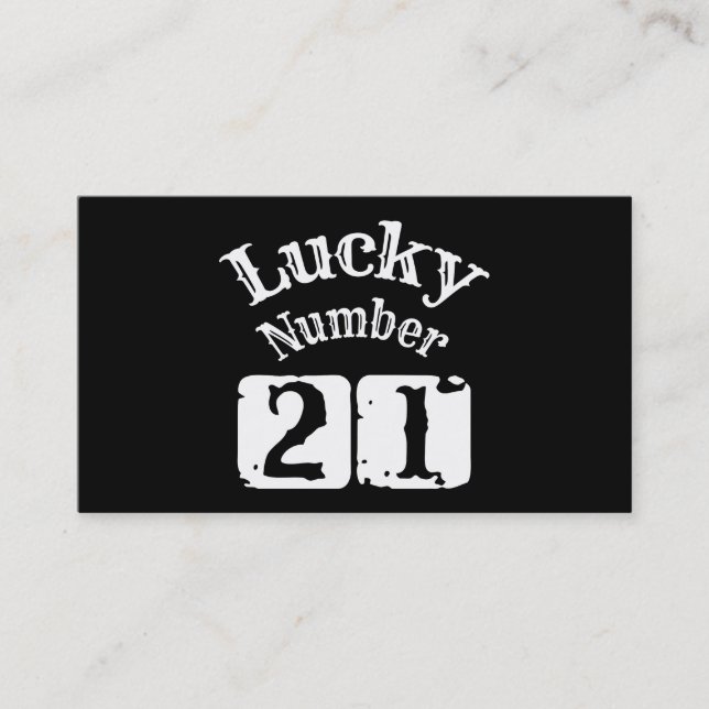 Tarjeta De Visita 21 - Lucky Número 21 Luck (Anverso)