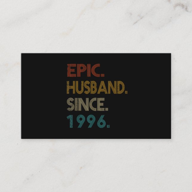 Tarjeta De Visita 25 Aniversario Boda Regístrele Esposo épico (Anverso)