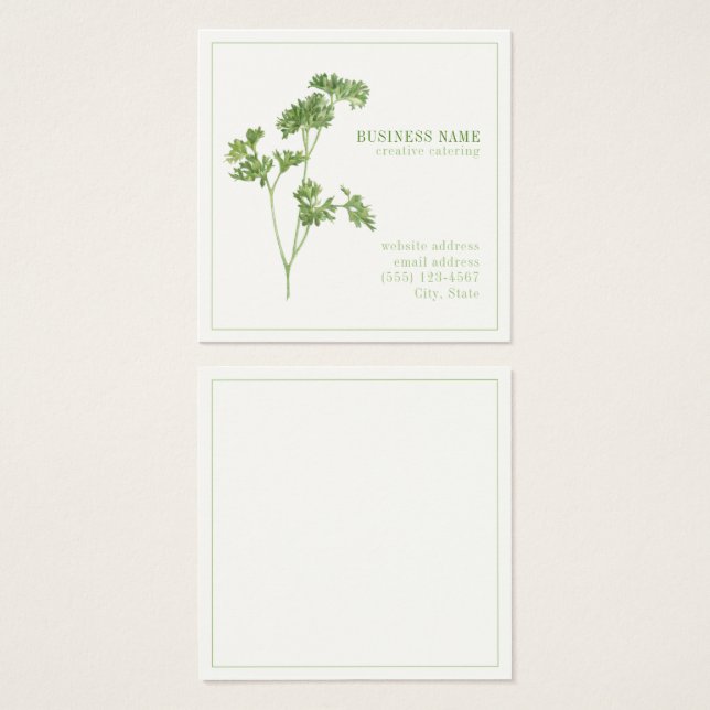 Tarjeta de visita 2.5 Square FRESH PARSLEY (Anverso y reverso)
