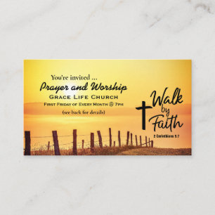 Tarjeta De Visita 2 Corinthians 5:7 Paseo por volante de evento reli