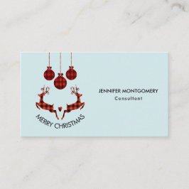 Tarjeta De Visita 2 Navidades renos saltan a la caza rusa