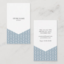 Tarjeta De Visita 2 sides Blue Waves "Seigaiha" WAGARA V