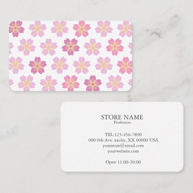 Tarjeta De Visita 2 sides Cherry Blossom "SAKURA" 名刺 (Anverso / Reverso)