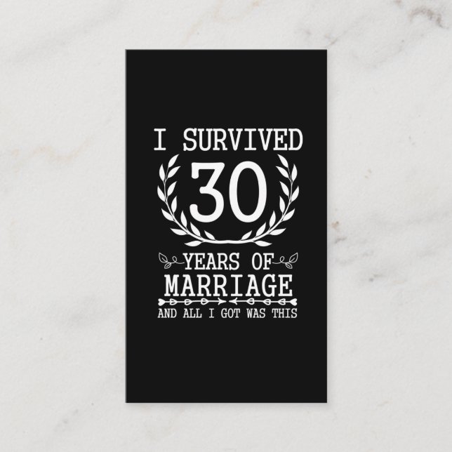 Tarjeta De Visita 30 años esposa esposa esposa esposa 30° aniversari (Anverso)