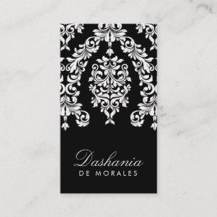 Tarjeta De Visita 311 blanco negro de estrellazo del damasco