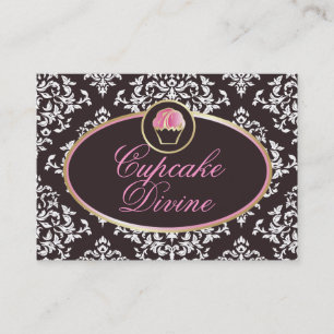 Tarjeta De Visita 311-Cupcake adivinan el damasco sólido