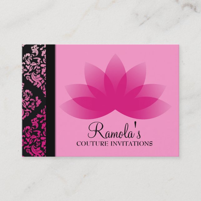 Tarjeta De Visita 311 Damask Lotus De Lujo Rosa (Anverso)