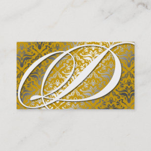 Tarjeta De Visita 311-Dazzle yo damasco - monograma de D de oro