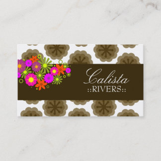 TARJETA DE VISITA 311 FLORES DE RETRO| BLANCO DE VUELTA