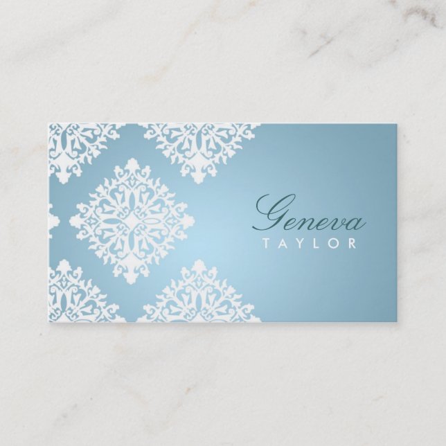 Tarjeta De Visita 311-Geneva heló el damasco azul (Anverso)