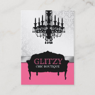 Tarjeta De Visita 311-Glitzy boutique elegante - vertical del rosa