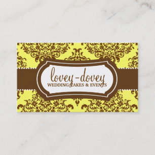 Tarjeta De Visita 311 Lovey Dovey Damask Banana tropical