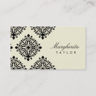 Tarjeta De Visita 311 Margherita Cream et Blanc Damask
