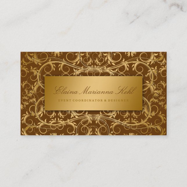 Tarjeta De Visita 311 marrones divinos de oro (Anverso)