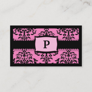 Tarjeta De Visita 311-MonogramIcing en la torta - regaliz rosado 2