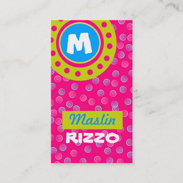 Tarjeta De Visita 311-OODLES Del MONOGRAMA de la DIVERSIÓN (Anverso)