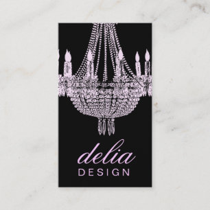 Tarjeta De Visita 311 perlas rosadas de la lámpara y negras