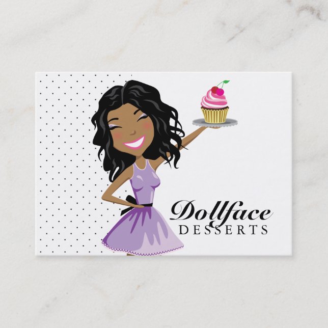 Tarjeta De Visita 311 postres Ebonie 3,5 x 2 de Dollface (Anverso)