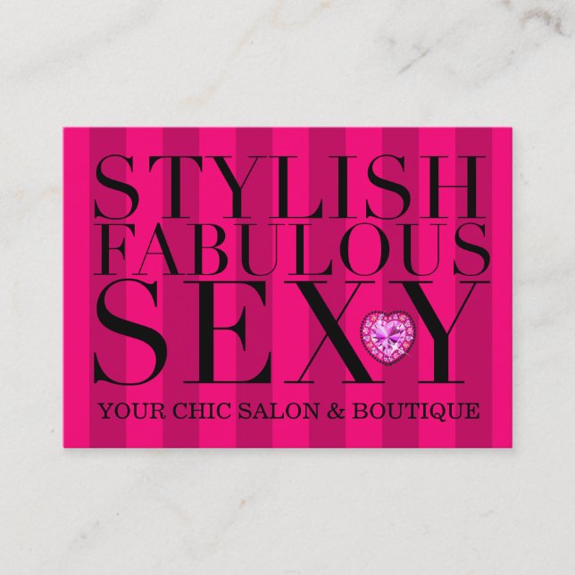 Tarjeta De Visita 311 rayas rosadas elegantes de Tres (Anverso)