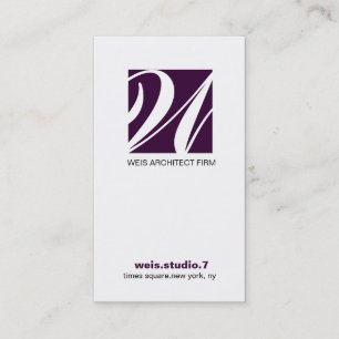 TARJETA DE VISITA 311-SIMPLY MONOGRAMA CUADRADO DEEP PURPLE