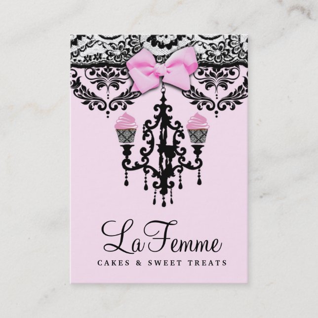Tarjeta De Visita 311 tortas Deux rosado de Femme del La (Anverso)