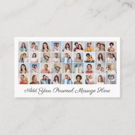 Tarjeta De Visita 36 Colaje de Fotos Agrega tu Saludo Editable Color