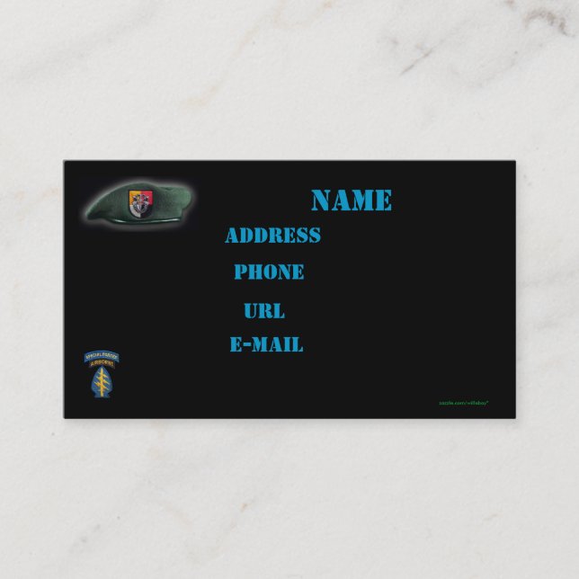 Tarjeta De Visita 3.ᵉʳ grupo de fuerzas especiales parche sfg tarjet (Anverso)