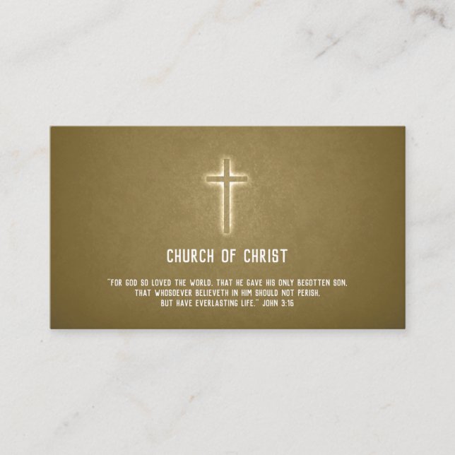 Tarjeta De Visita 3:16 de Juan - cruz religiosa (Anverso)