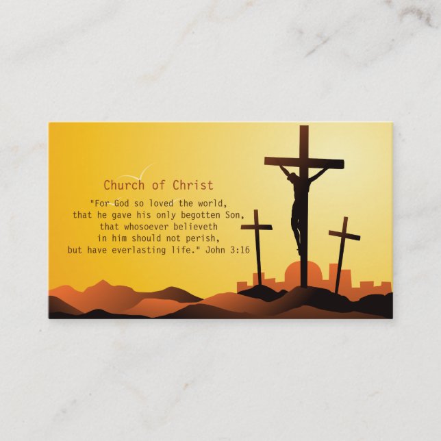 Tarjeta De Visita 3:16 de Juan - cruz religiosa (Anverso)