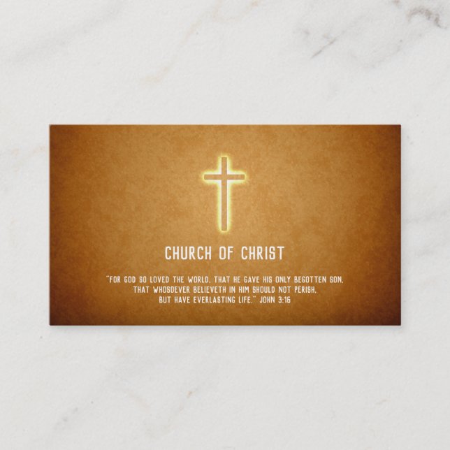 Tarjeta De Visita 3:16 de Juan - cruz religiosa (Anverso)