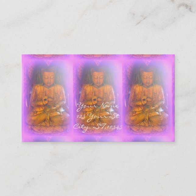Tarjeta De Visita 3 aura morada buddhas (Anverso)