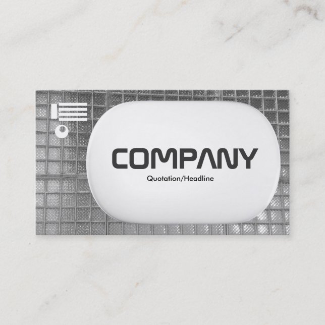 Tarjeta De Visita 3 d Lozenge - Pared de vidrio negro y blanco (Anverso)