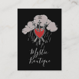 Tarjeta De Visita 3 de Espadas Amor Corazón Ilustración del Tarot Tr