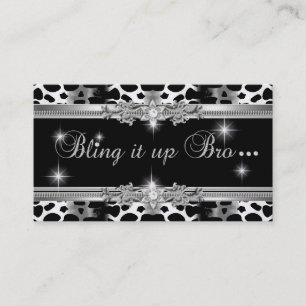 Tarjeta De Visita 3 Para Lisa Bling Negro Elegante