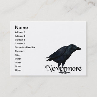 Tarjeta De Visita 3D Raven nunca más