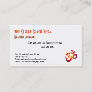 Tarjeta De Visita 3ro Yoga de la playa de la calle