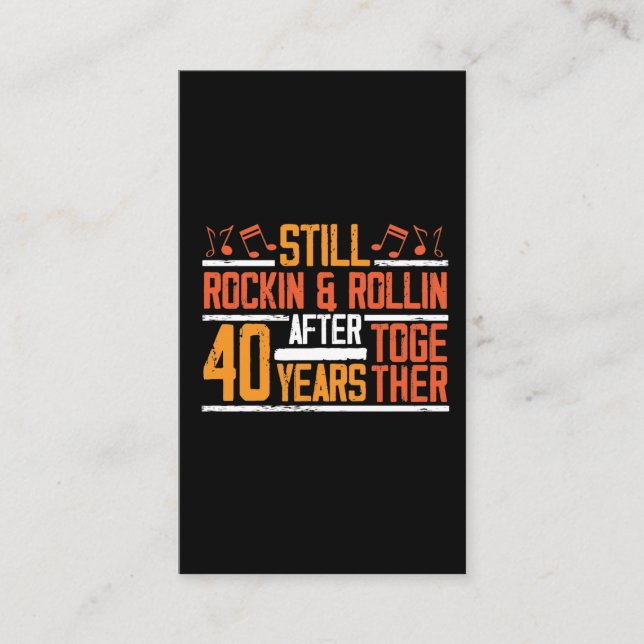 Tarjeta De Visita 40° aniversario de Boda estremeciendo a esposa (Anverso)