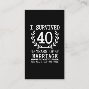 Tarjeta De Visita 40 años esposa esposa esposa esposa esposa 40° ani