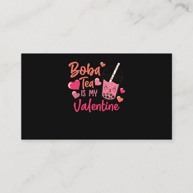 Tarjeta De Visita 40.Boba Tea Boba Tea Is My Valentine Heart (Anverso)