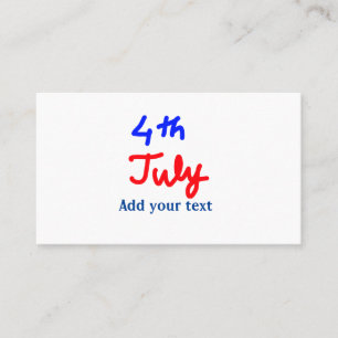 Tarjeta De Visita 4 de julio día de la independencia añade tu texto