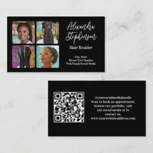 Tarjeta De Visita 4 Foto Instagram Estilista de Trenzas de Cabello C