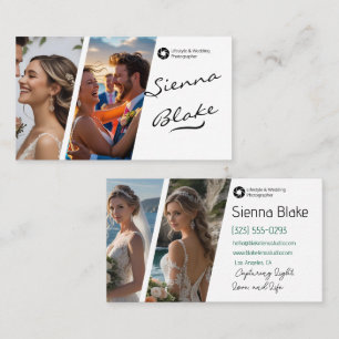 Tarjeta De Visita 4 Fotografías Fotógrafo de Boda Moderno Elegante 