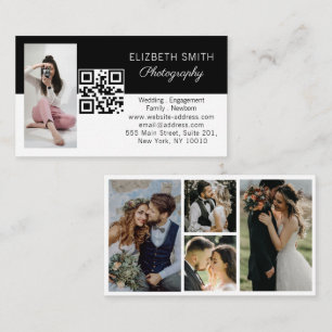Tarjeta De Visita 4 Fotógrafo de grupo Boda fotográfico Código QR