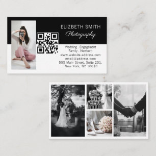 Tarjeta De Visita 4 Fotógrafo de grupo Boda fotográfico Código QR
