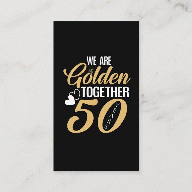 Tarjeta De Visita 50° aniversario Boda 50 años pareja de oro (Anverso)