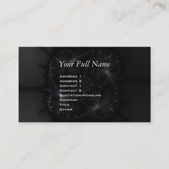 Tarjeta De Visita 50 Tonos Gris - Arte Fractal (Anverso)
