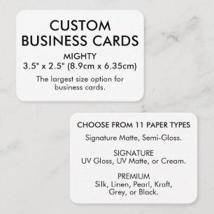 Tarjeta De Visita 50 x PODEROSO Tamaño 3.5" x 2.5" con Bordes Redond
