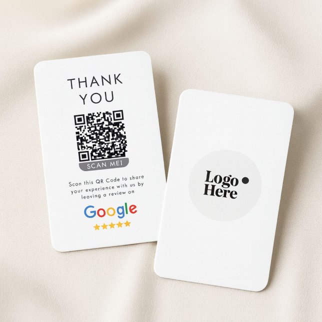 Tarjeta De Visita 5 Star Google Review With Thank You and QR Code (Subido por el creador)