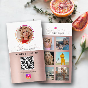 Tarjeta De Visita 6 Fuente de fotos Cuadrícula de medios sociales QR