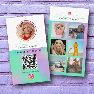 Tarjeta De Visita 6 Fuente de fotos Cuadrícula de medios sociales QR
